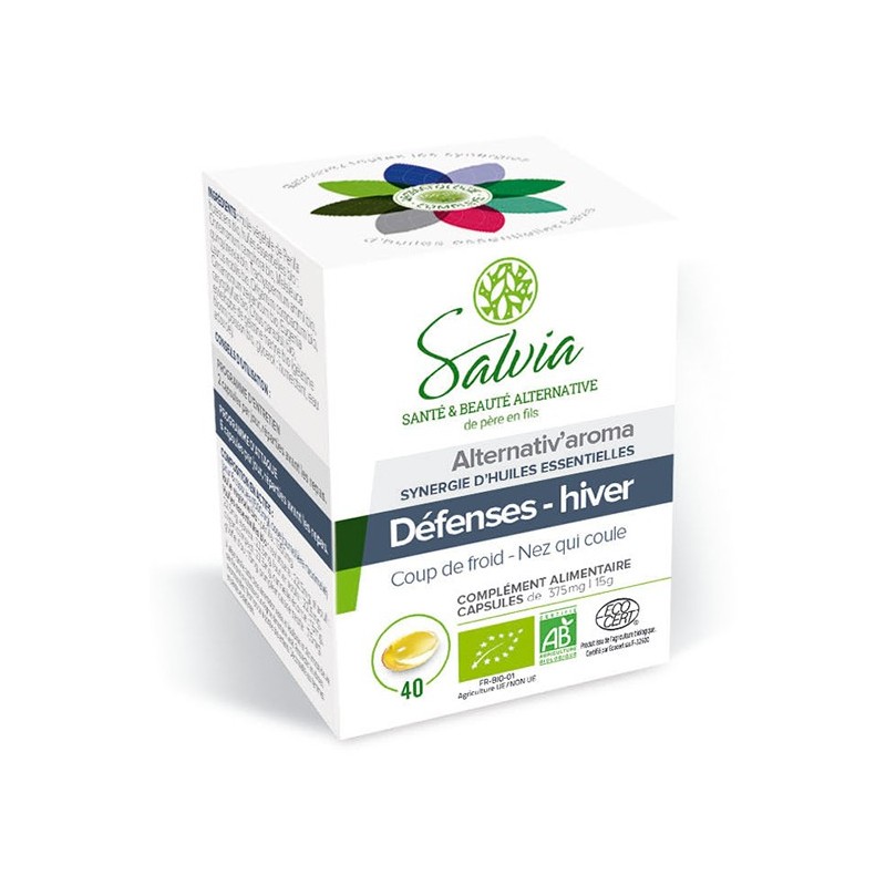 Alternativ'aroma Défenses hiver 40 caps Salvia nutrition, coups de froid, nez qui coule, frissons…