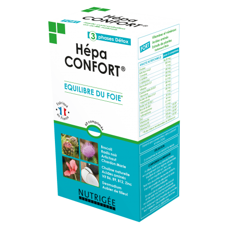 Hépa Confort Équilibre du foie –  60 Comprimés, Fonction Foie – Compléments alimentaires Foie Nutrigée Finistère