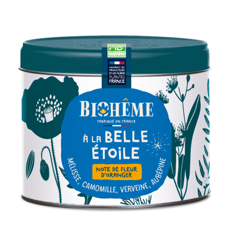 A la belle Etoile 20 infusettes Biohême. La mélisse et la camomille sont reconnues pour apporter calme et détente.
