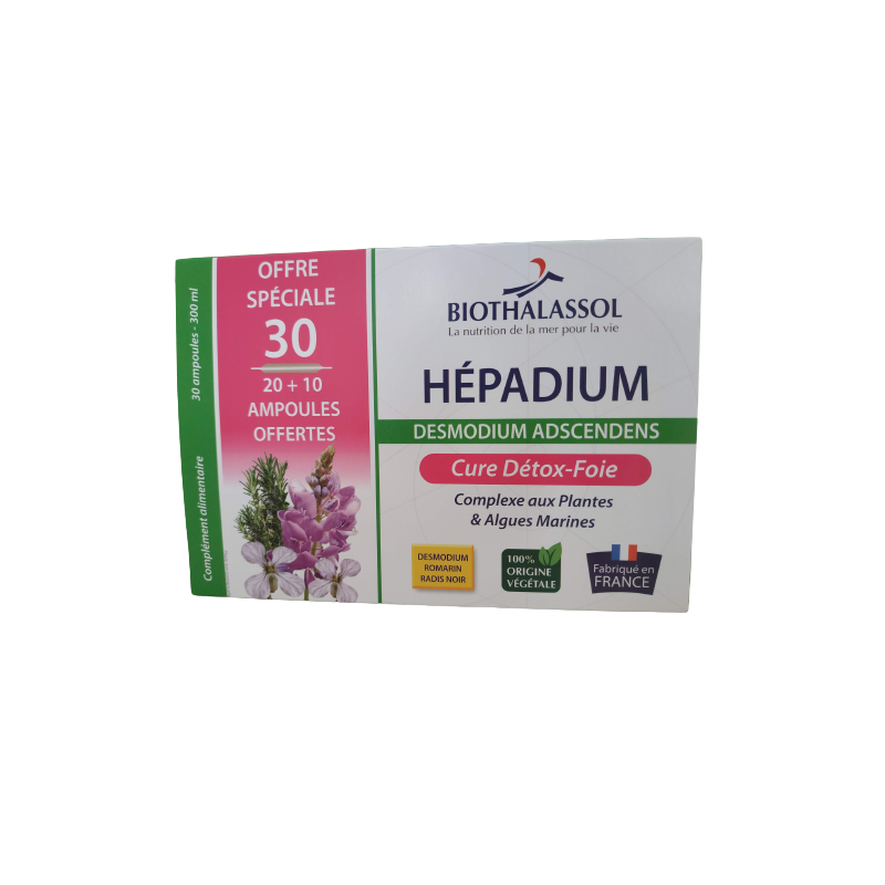 Hépadium Desmodium 20 ampoules + 10 offertes de Biothalassol