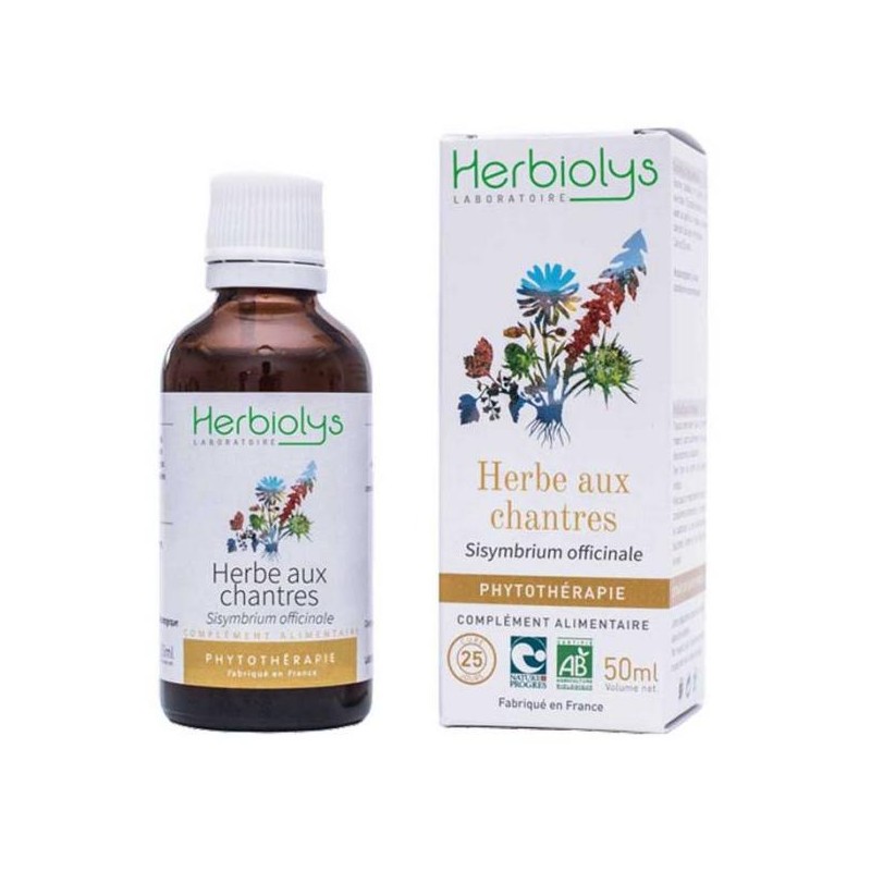 Teinture mère Herbe aux Chantres – Extinction de voix, toux et enrouement – Phytothérapie Herbiolys Finistère