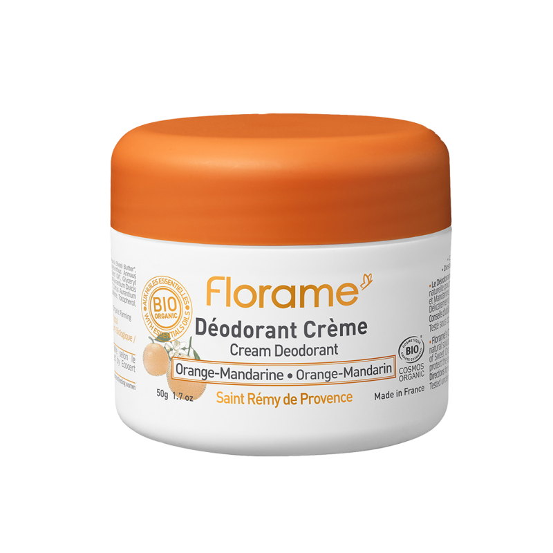 Déodorant Crème Mandarine Orange – Efficacité 24h, Sans alcool et sels d'aluminium – Cosmétiques Florame Finistère