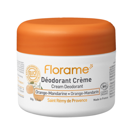 Déodorant Crème Mandarine Orange – Efficacité 24h, Sans alcool et sels d'aluminium – Cosmétiques Florame Finistère