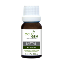 Acu-Gem métal automne 15ml Alphagem, soutient vos organes énergétiques que sont le poumon et le gros intestin.