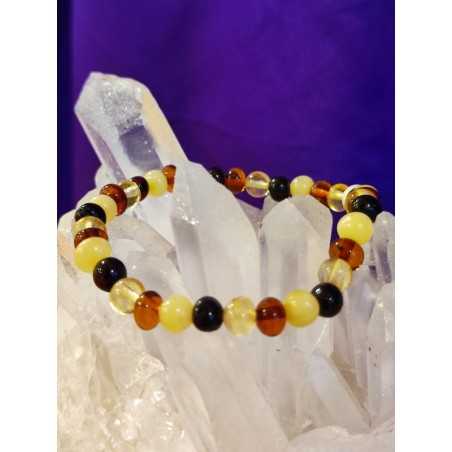 Bracelet Ambre perles multicolores sur Opalook