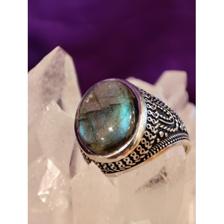 Bague en argent rhodié Labradorite Stilivita