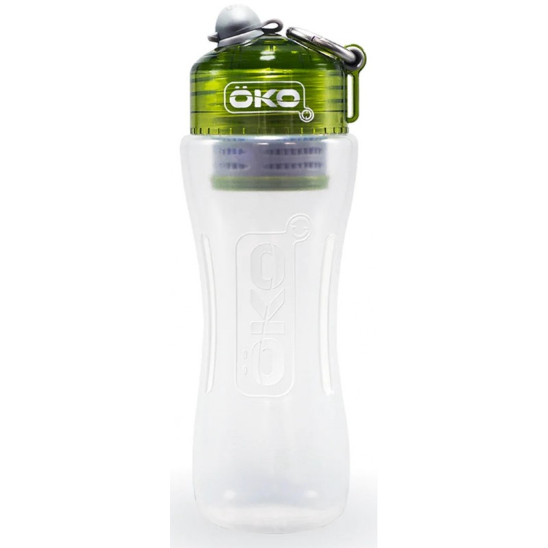 Gourde OKO ultra filtrante vert 650ml –  Filtre chlore, microplastiques, virus, parasites – Gourdes et filtres OKO Finistère