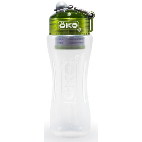 Gourde OKO ultra filtrante vert 650ml –  Filtre chlore, microplastiques, virus, parasites – Gourdes et filtres OKO Finistère