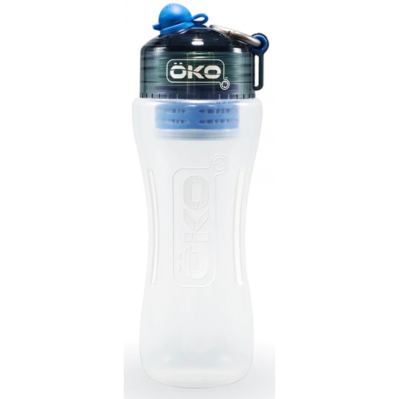 Gourde OKO ultra filtrante bleue 650ml –  Filtre chlore, microplastiques, virus, parasites – Gourdes et filtres OKO Finistère