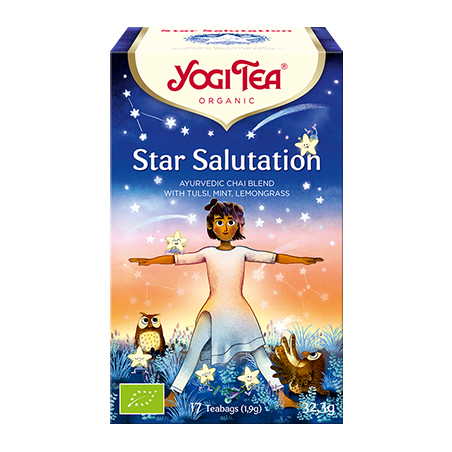 Yogi tea Star Salutation : tulsi, menthe poivrée, citronelle, gingembre...