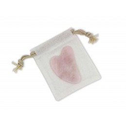 Gua Sha en Quartz Rose avec housse Sun & Sia