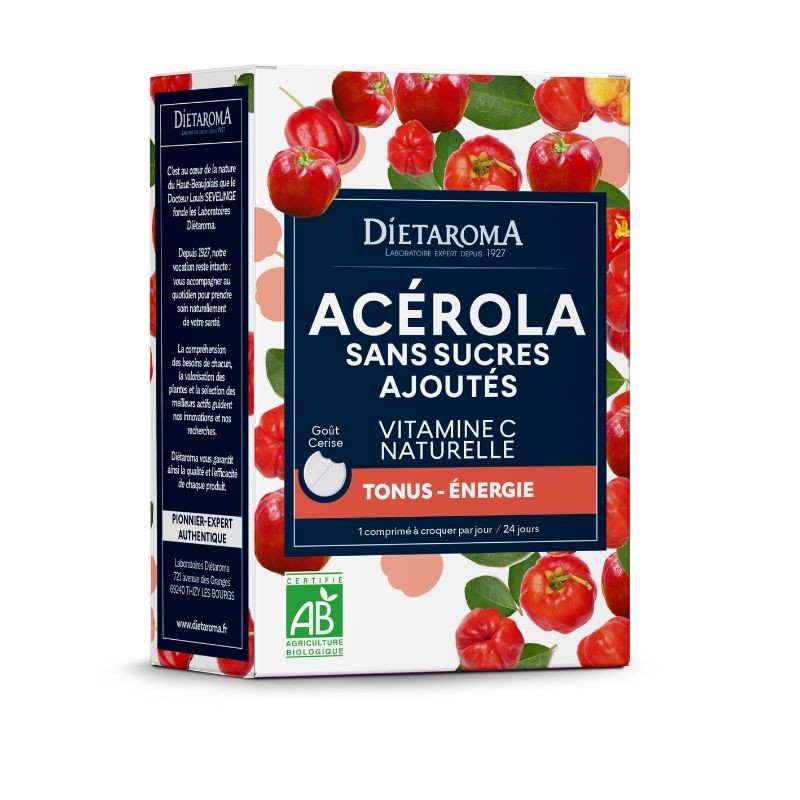 Acérola sans sucres ajoutés - VItamine C naturelle - Tonus - Energie - Dietaroma