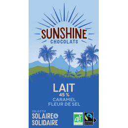 Tablette de chocolat au lait 45% caramel fleur de sel bretagne finistère