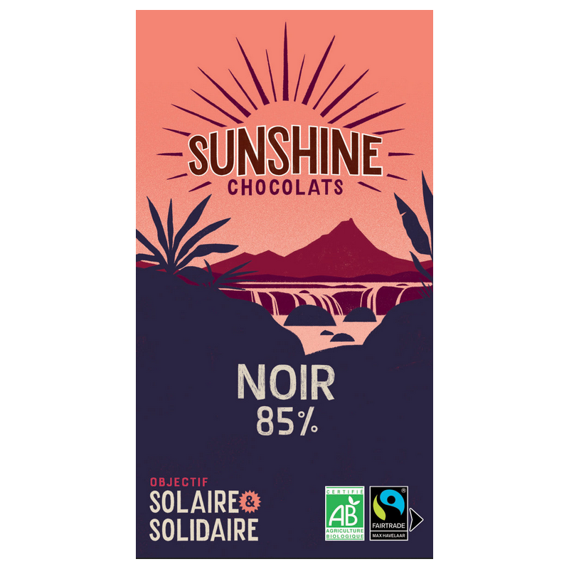 Tablette Chocolat noir 85% Sunshine Chocolats bretagne finistère