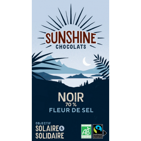 Tablette Chocolat noir 70% fleur de sel Sunshine Chocolats - Bretagne Finistère