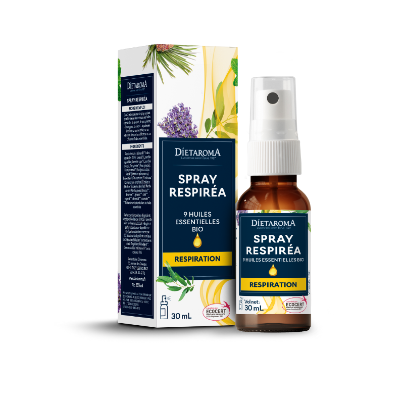 Spray Respiréa de Diétaroma contribue à dégager les voies respiratoires