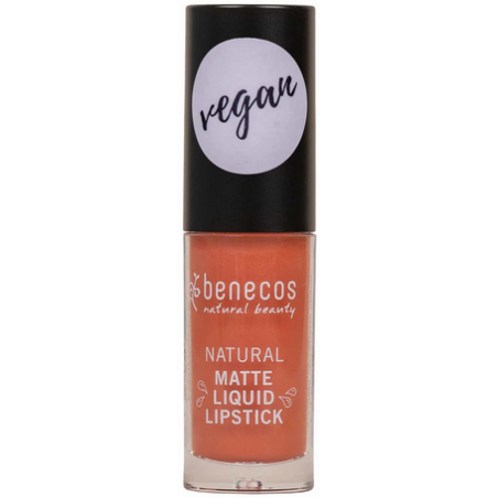 Rouge à lèvres liquide mat – Coral Kiss – Beauté Naturelle Benecos - Sans transfert, longue tenue