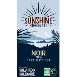 Chocolat Noir Sunshine fleur de sel 70%