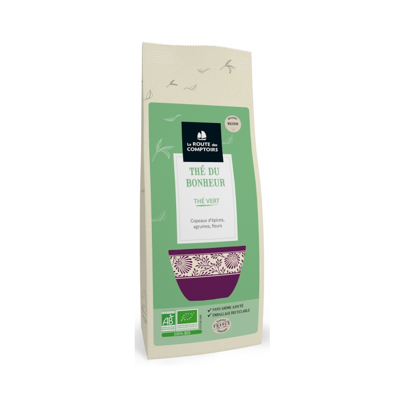 Thé vert Thé du Bonheur– Épices Agrumes Fleurs -  Route des Comptoirs Bretagne