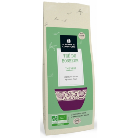 Thé vert Thé du Bonheur– Épices Agrumes Fleurs -  Route des Comptoirs Bretagne