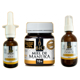 Trio Manuka Bio  – Spray nasal, Miel, Spray bouche & gorge - Dr Theiss Bretagne