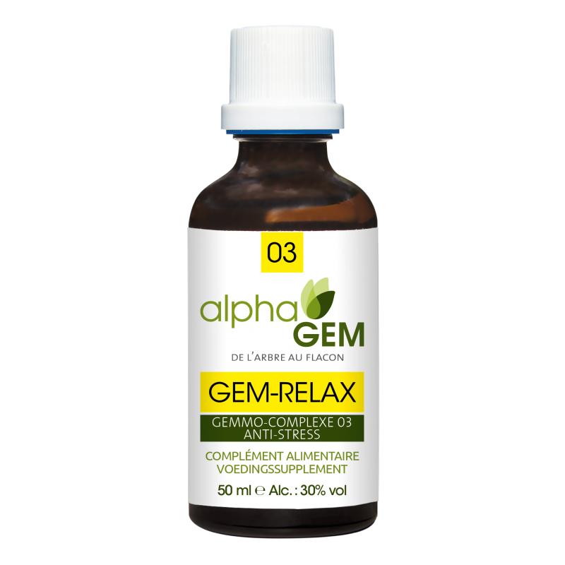 Gem-Relax n°03 50ml – anti-stress, équilibre émotionnel, harmonie intérieure - gemmothérapie Alphagem Finistère