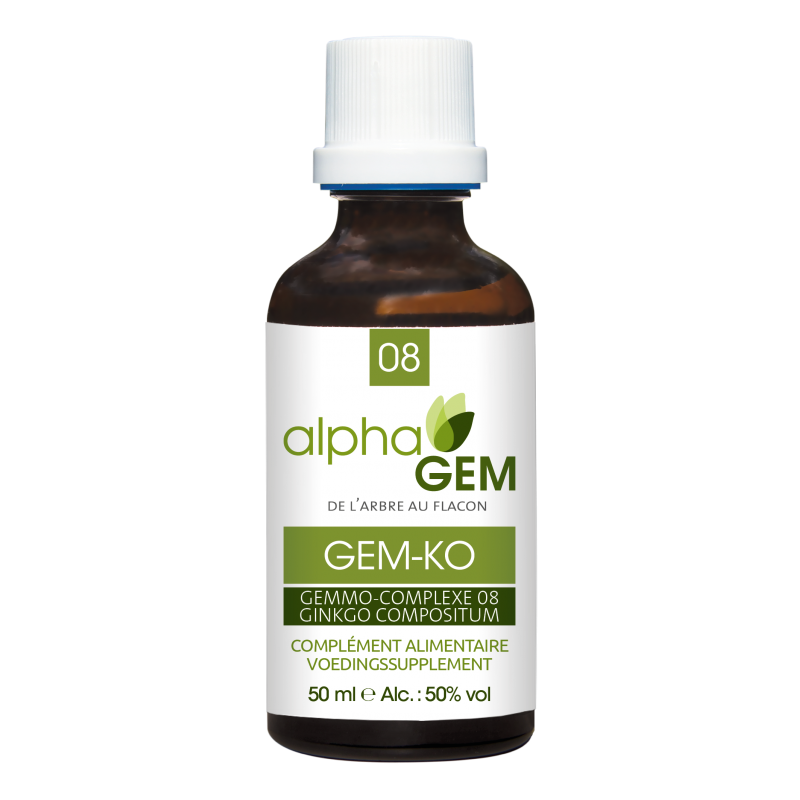 Gem-KO 50ml – Complexe n°08 Fonction Cognitive - Gemmo Alphagem Finistère