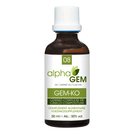 Gem-KO 50ml – Complexe n°08 Fonction Cognitive - Gemmo Alphagem Finistère