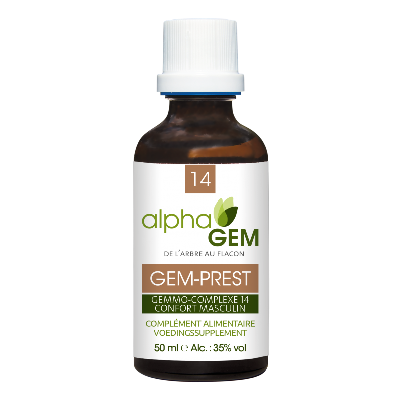 Gem-Prest 50ml Complexe n°14  – Confort masculin, prostate – Gemmothérapie Alphagem Finistère