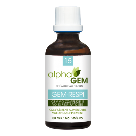 Alphagem n°15 Gem-Respi 50ml – Voies Respiratoires - Gemmothérapie Alphagem Finistère
