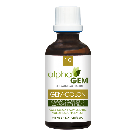 Alphagem n°19 Gem-Colon 50ml – Confort intestinal – Complexe Gemmothérapie Alphagem Finistère