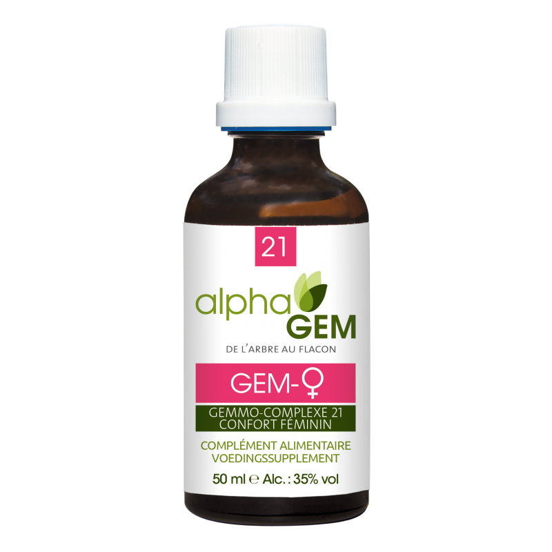 Alphagem n°21 Gem-Femme 50ml – Ménopause, Troubles menstruels - Gemmothérapie Alphagem Finistère