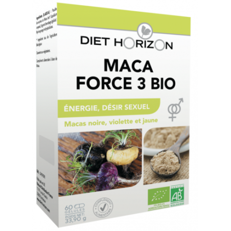 Maca Force 3 Bio 60 gélules de Diet Horizon