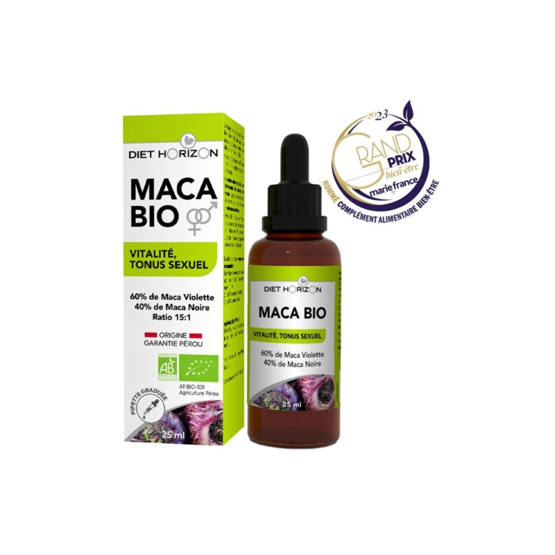 Maca bio 25ml – Énergie & Désir sexuel –  Compléments alimentaires Diet Horizon
