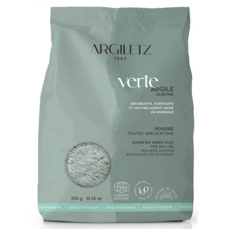 Argile verte surfine 300g – Argile en poudre –  Argilothérapie Argiletz