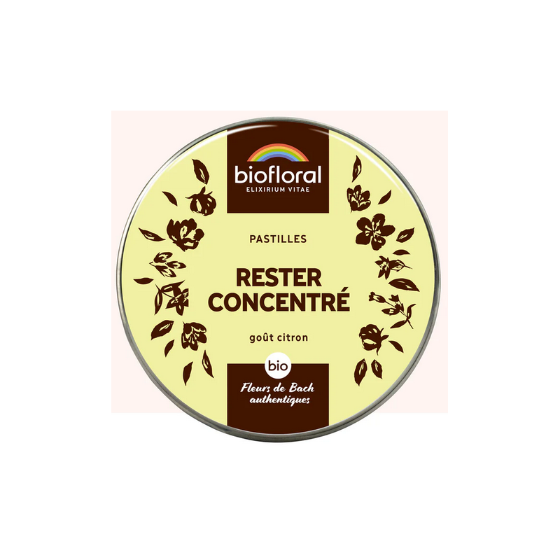 Pastilles Rester concentré – Concentration & Sérénité – Fleurs de bach Biofloral