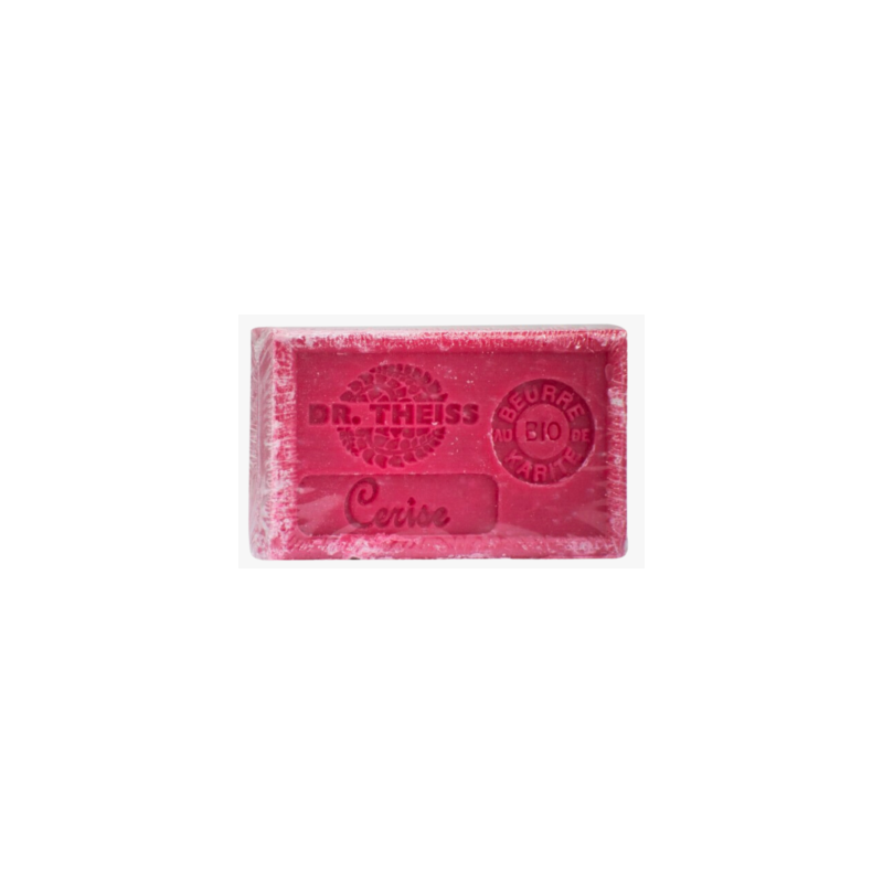 Savon de Marseille Cerise 125g – Huile olive & Beurre Karité – Cosmétiques Dr Theiss Finistère
