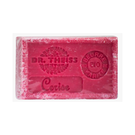 Savon de Marseille Cerise 125g – Huile olive & Beurre Karité – Cosmétiques Dr Theiss Finistère