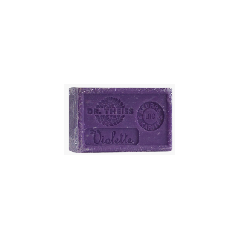 Savon de Marseille Violette 125g – Huile olive & Beurre Karité – Cosmétiques Dr Theiss Finistère