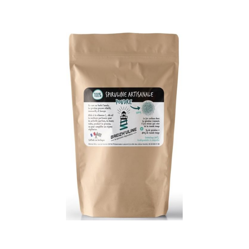 Spiruline en poudre 100g Breizh'Uline – Immunite & Vitalité – Pays Bigouden Breizh'uline