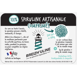 Spiruline artisanale 200cps Breizh'Uline, Bretagne, Finistère, Pays Bigouden