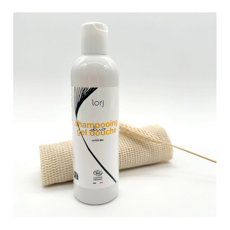 Duo shampoing & gel douche 250ml – Soin corps & cheveux élixir d'orje – Cosmétiques bretons Lorj
