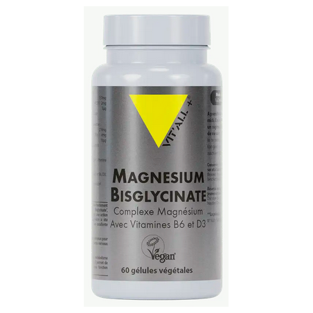 Magnésium Bisglycinate 60gel – Système nerveux, métabolisme énergétique - Compléments alimentaires Vit'All+