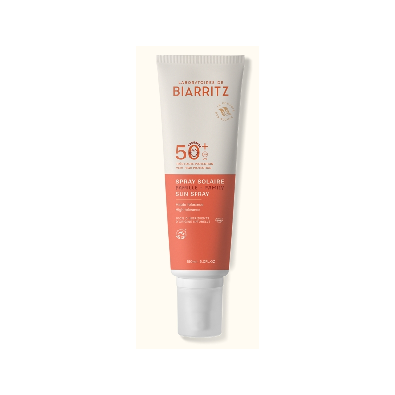 Spray Solaire famille 150ml  SPF50+ – Protection visage & corps - Laboratoires de Biarritz