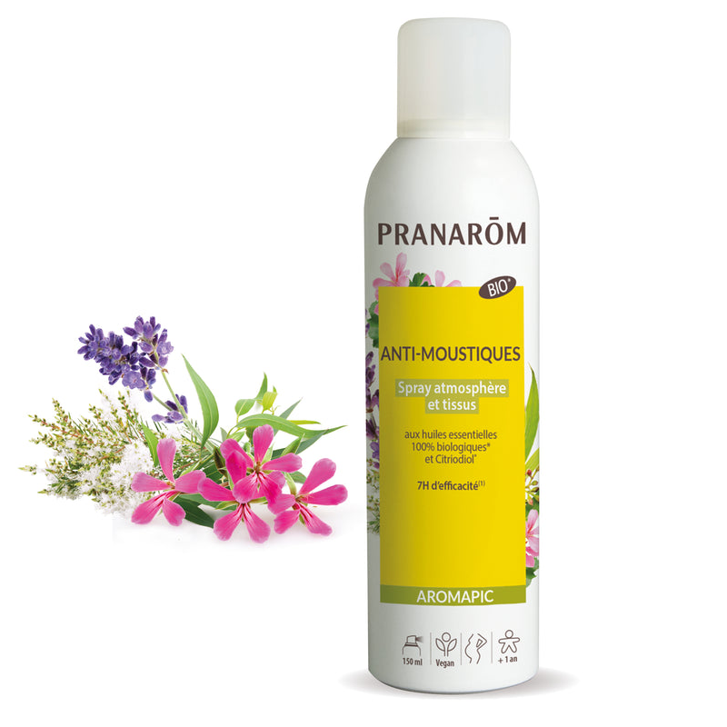 Spray atmosphère et tissus anti-moustiques 150ml – Répulsif naturel anti-insectes - Gamme Pranarôm