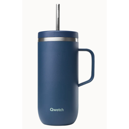 Cold Cup isotherme avec anse 600ml -  Granit Bleu – Qwetch Finistère