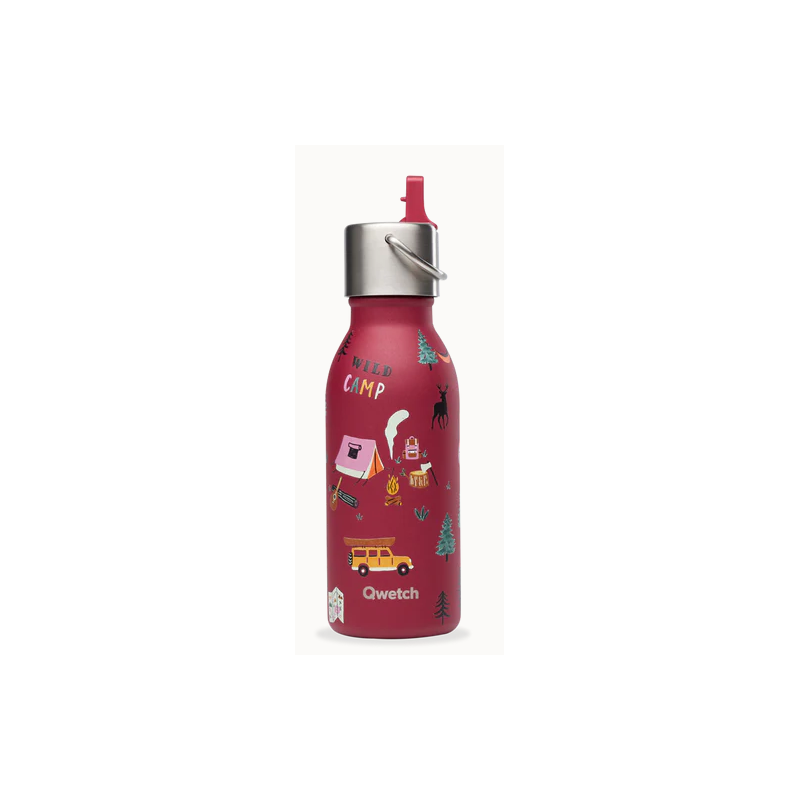 Bouteille kids isotherme en inox Yosemite grenat  350ml – Gourde pour enfants – Qwetch Finistère