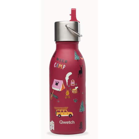 Bouteille kids isotherme en inox Yosemite grenat  350ml – Gourde pour enfants – Qwetch Finistère