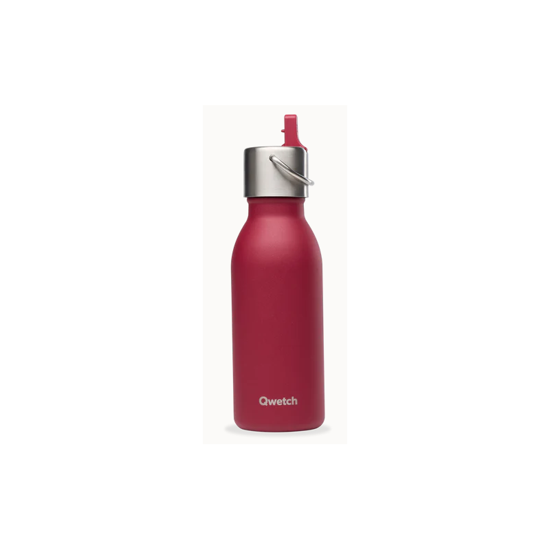 Bouteille kids isotherme en inox Grenat  350ml – Gourde pour enfants – Qwetch Finistère