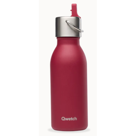 Bouteille kids isotherme en inox Grenat  350ml – Gourde pour enfants – Qwetch Finistère